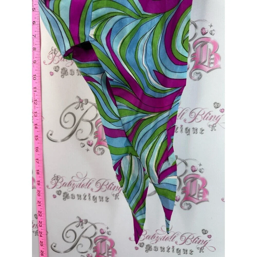 Soft head wrap Lightweight Multicolor Colorful Swirl Print Scarf absorbent